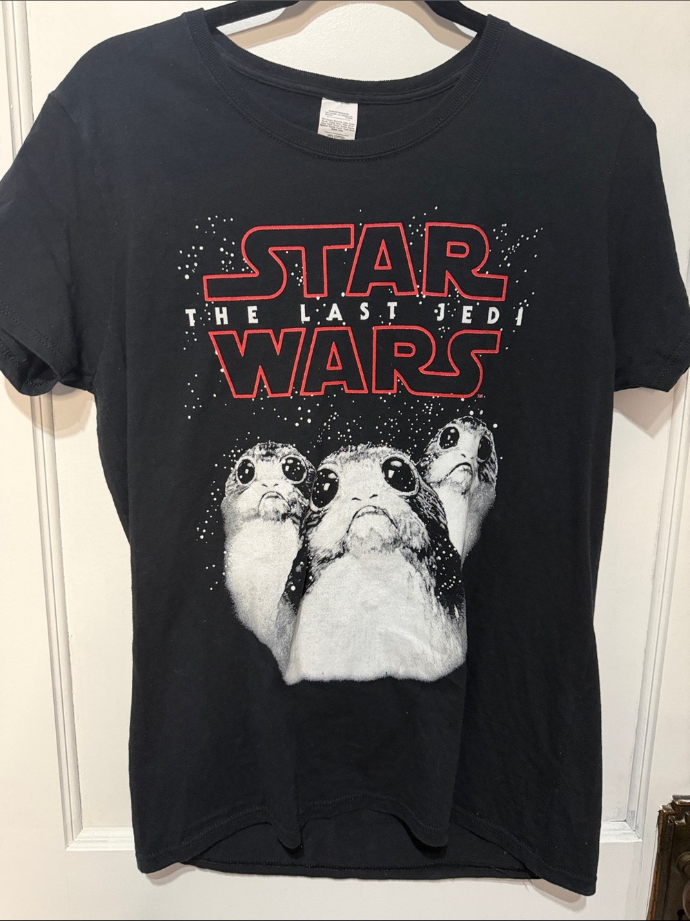 Gildan Black Star Wars The Last Jedi Porgs Short Sleeve Tee